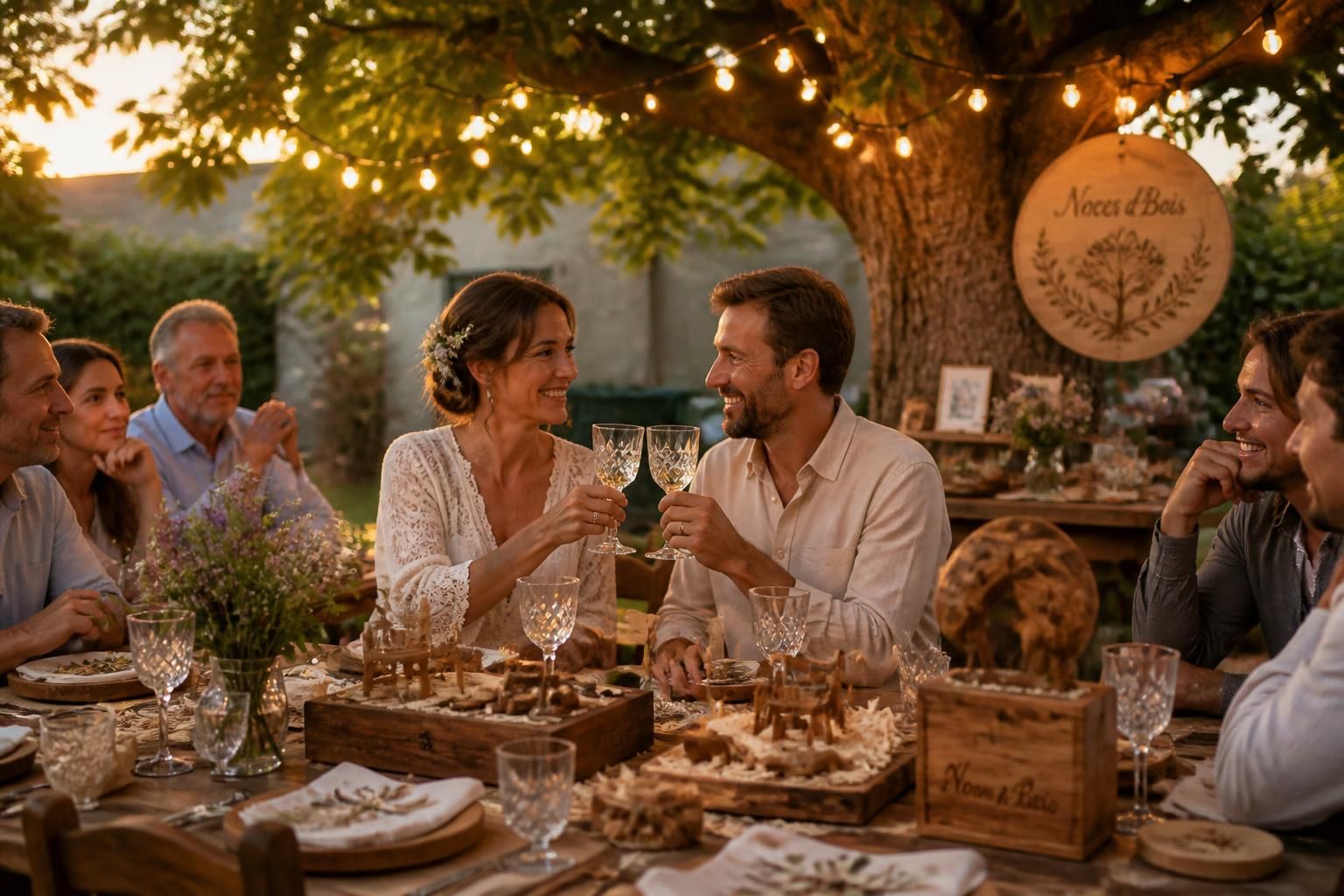 découvrez les traditions et des idées originales pour célébrer vos noces de bois, un anniversaire de mariage unique et rempli de charme.