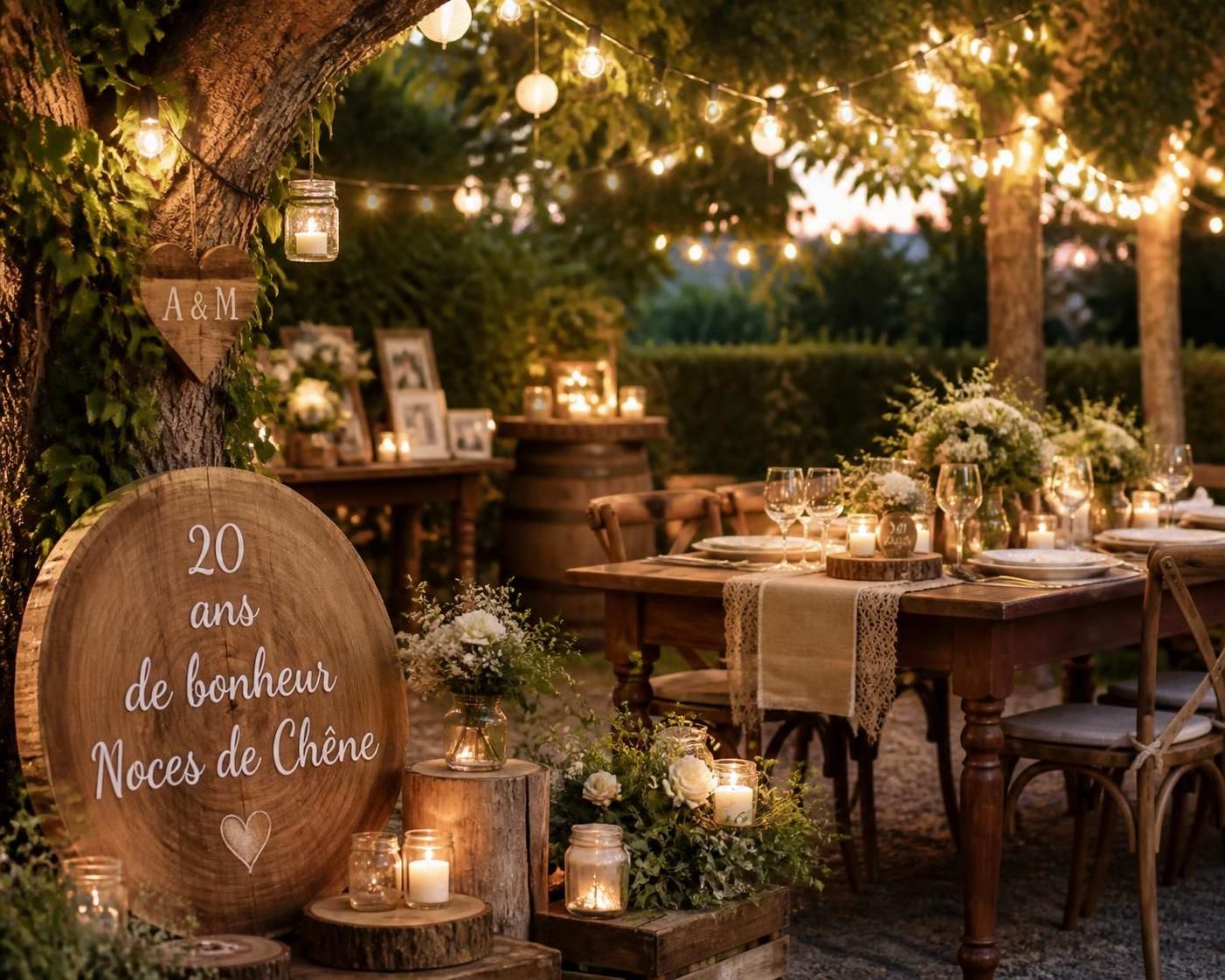 célébrez vos 20 ans de mariage, noces de chêne, avec des idées authentiques et charmantes pour marquer cet anniversaire mémorable en toute simplicité et élégance.